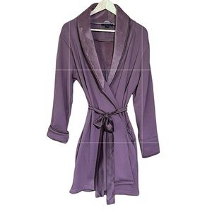 Tahari Black Label Luxury Dusty Rose/Mauve Ultra Soft Sueded Belted Kimono Robe